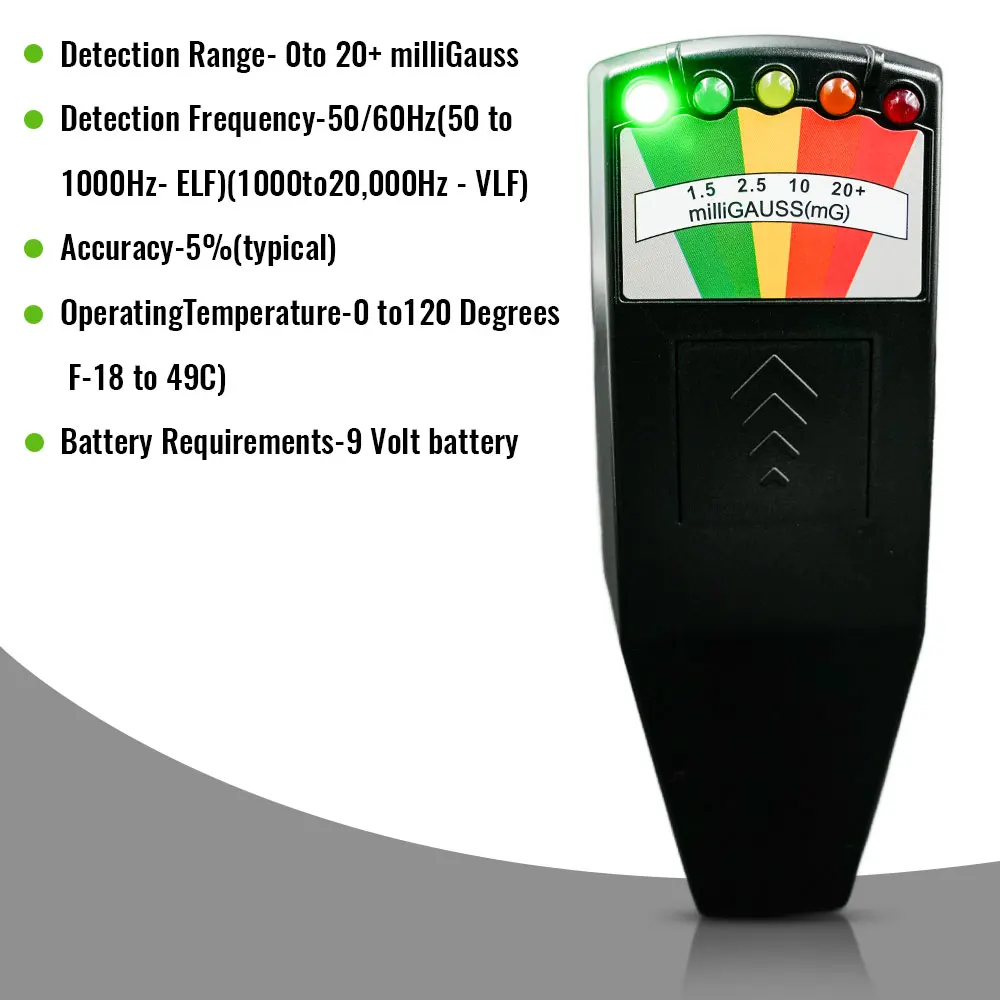 5-LED EMF 미터 자기장 탐지기 유령 사냥 초자연적 현상 탐지 장비 휴대용 전문가용 EMF 미터 테스터