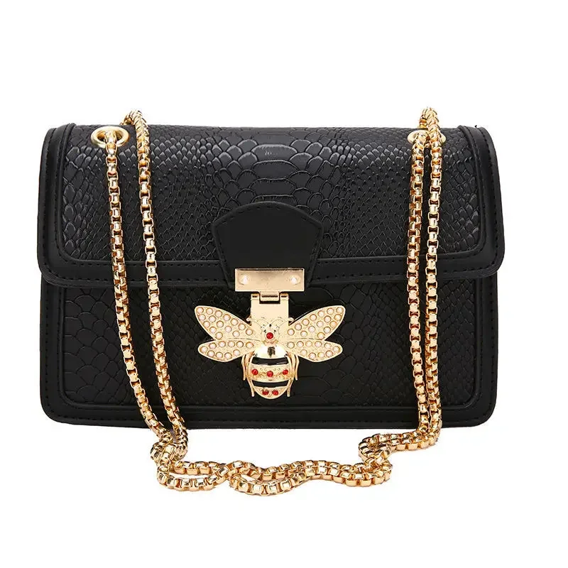 Luxury Handbags for Women Crossbody Bags Bee Lock Tote Casual Flap Purses Crocodile Print Leather Handbag Ladies Shoulder Bags