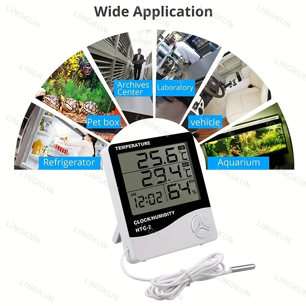 Digital Temperature Humidity Meter Electronic Clock