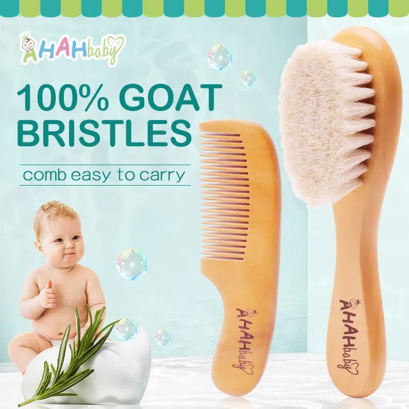 2pcs/Set Baby Hair Brush And Comb Set for Newborn Wood Comb For Hair Massage Bath Shower Mini Baby Brush Kids Pocket HairBrush