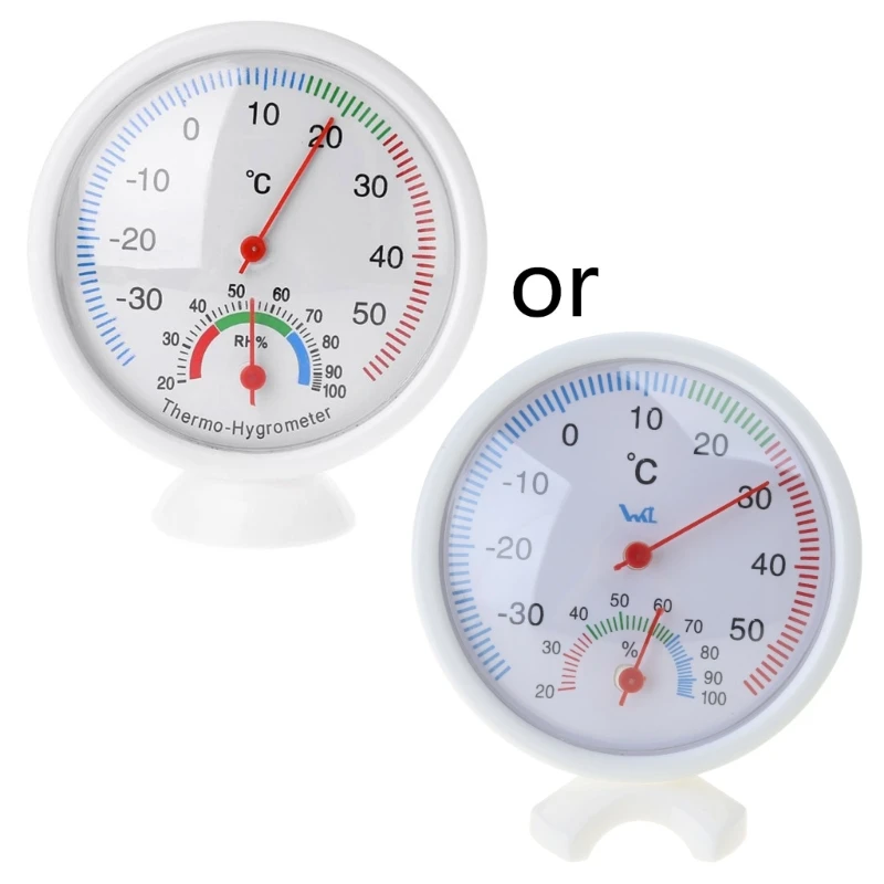 

Clock-shaped Thermometer Humidity Meter Temperature Hygrometer Indoor Outdoor