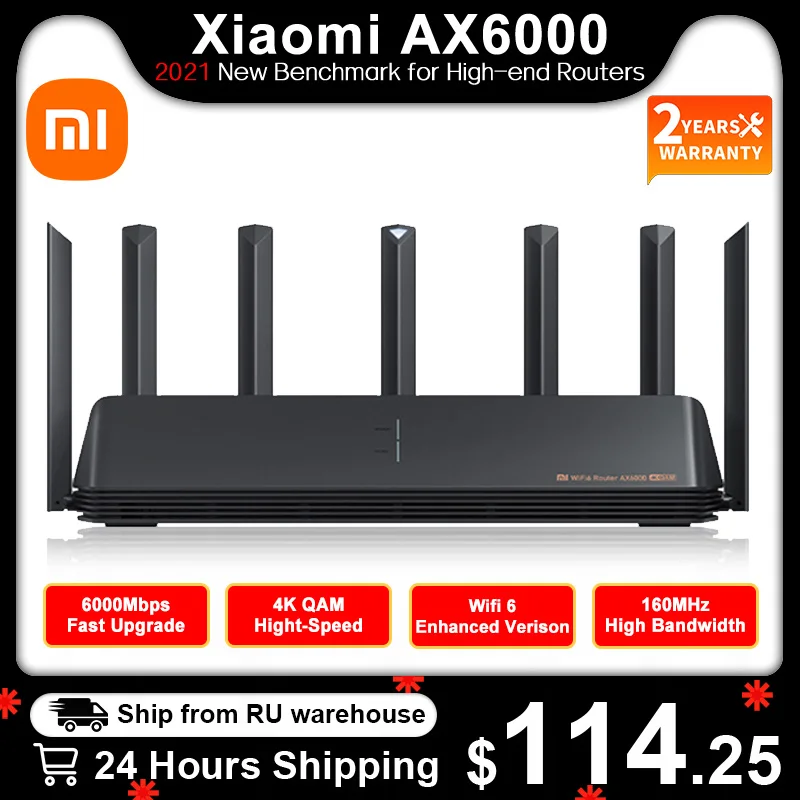 Маршрутизатор Xiaomi AX6000 новый маршрутизатор 2021 AIoT 512 Мб/с WiFi6 VPN МБ ретранслятор