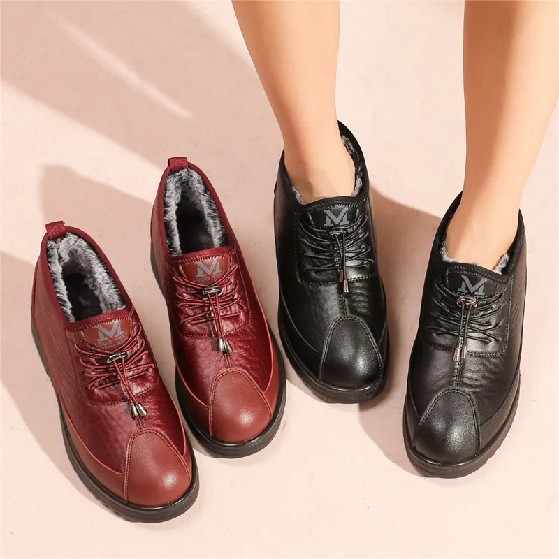 Women Boots Waterproof Casual Plus Velvet Warm Soft Bottom Snow Boots Female No-Slip Outdoor Ankle Booties Women's Cotton Shoes