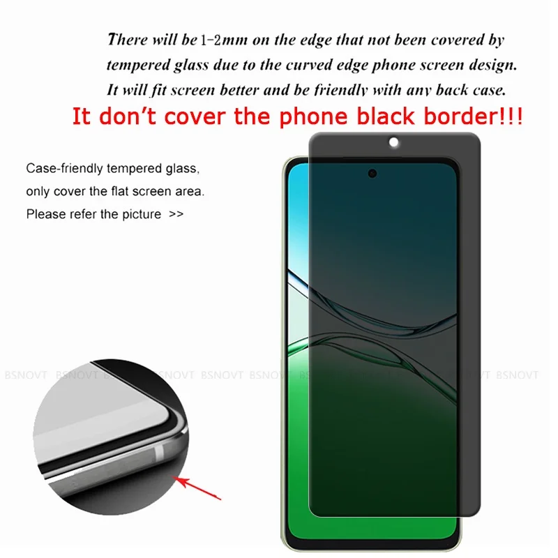 Premium Privacy Anti-Spy Tempered Glass Screen Protector, 9H Hardness