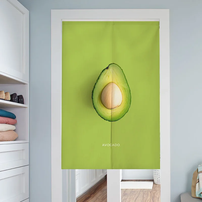Fruit Lemon Avocado Tomato Door Curtain Ins Noren for Bedroom Living Room Home Decor Japanese Short Kitchen Door Curtains Linen 3