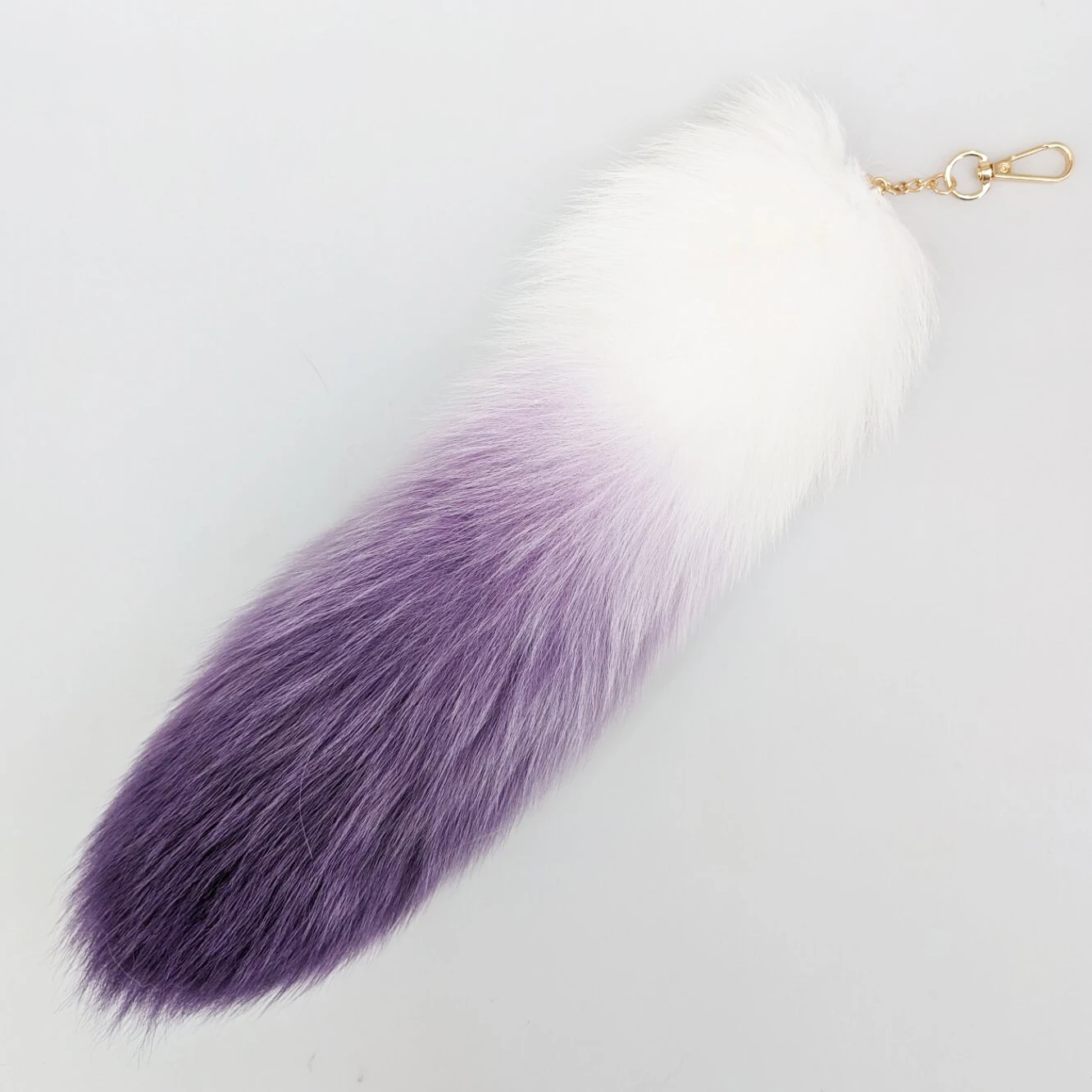 Luxurious Natural Fox Fur Tail Keychain - Chic Y2K Fashion Accessory, 40 cm