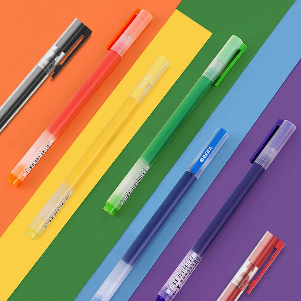 7Pcs 0.5mm Gel Pen Color Ink Set Pens Super Durable Colorful Writing Sign Pen Office School Stationery Supplies schneider one business 0 6 signature pen different color options high quality german brand office and school supplies sign