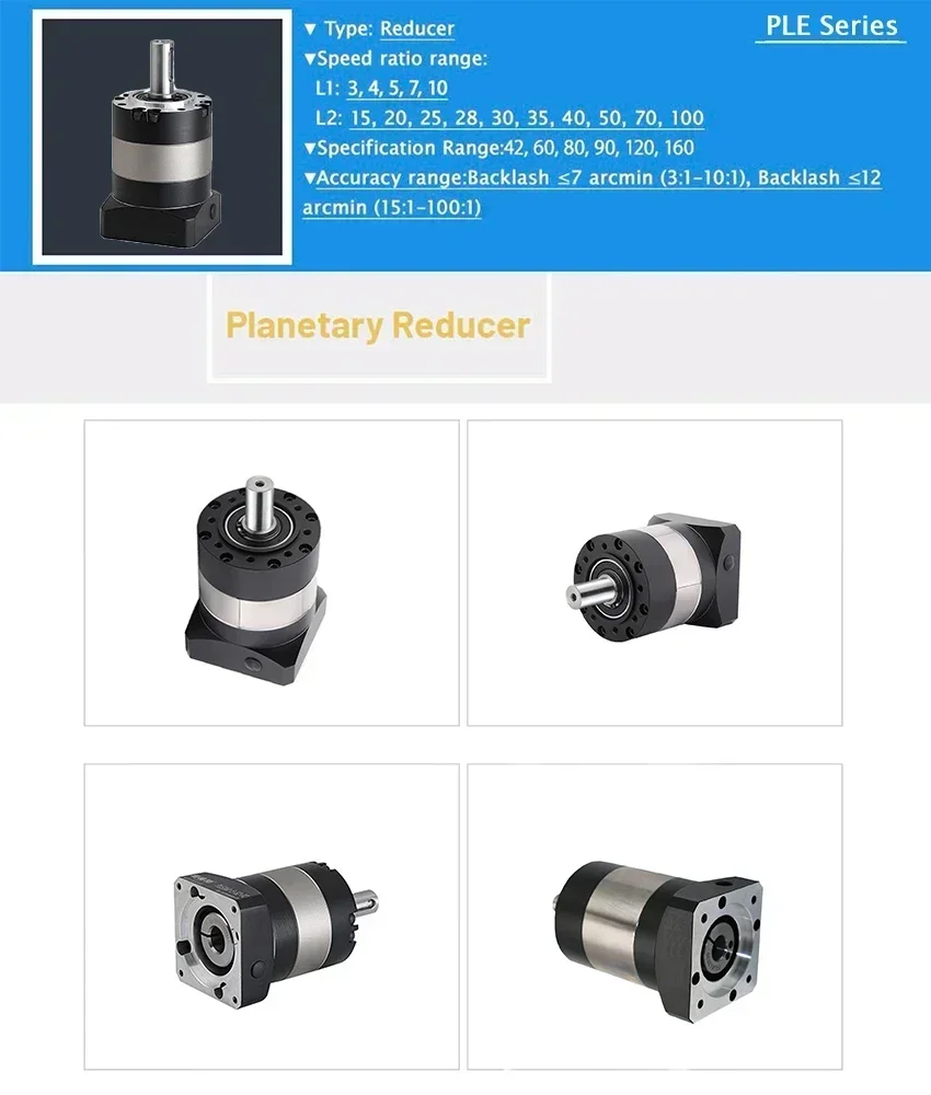 Nema 23 유성 감속기 모터 감속기 200W/400W/600W 60 서보 57 스테퍼 맞춤 섬유 기계용 스텝다운 기어박스