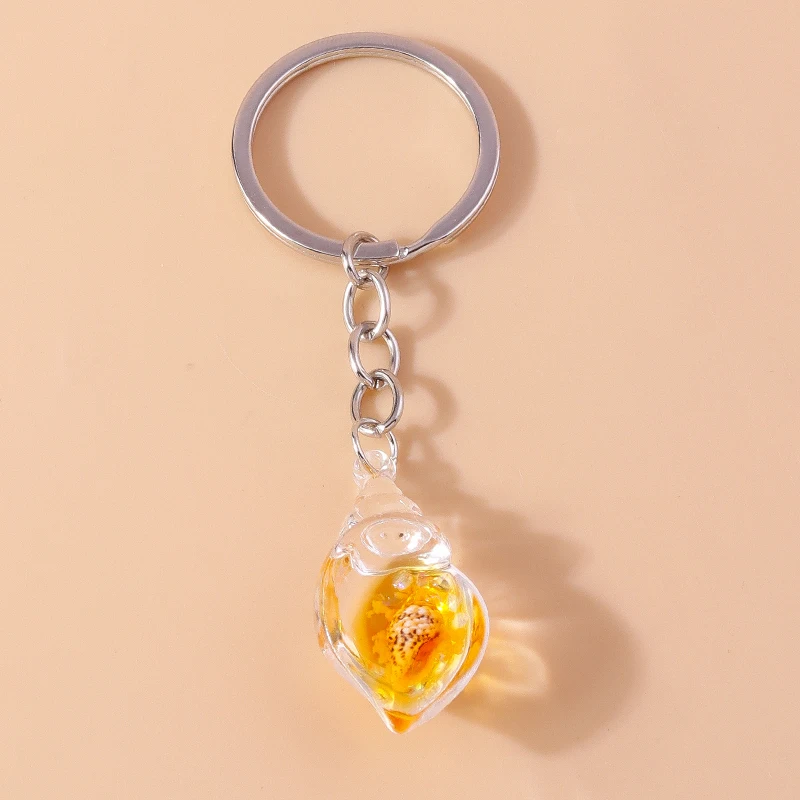 Aihua Niedlicher Bunter Harz-Schlüsselanhänger mit Muschel-Design für Frauen und Mädchen, Urlaubs-Schmuckgeschenk – Detail 10