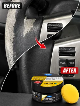 Pasta Riparatrice per Interni Auto, Cera Lucidante per Plastica Interna ed Esterna, Ripara Graffi, Adatta anche per Pneumatici, Sedili, Volante