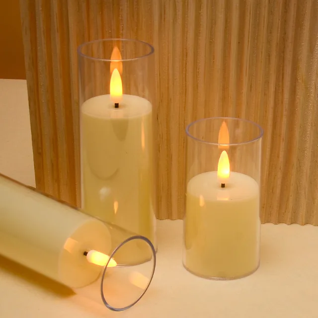 Láng Nélküli Led -Gyertya Világos Elektronikus Tea Lige Glege Gyertya Villogó Wick Night Light Otthoni Party Karácsonyi Szoba Dekoráció - Image 5