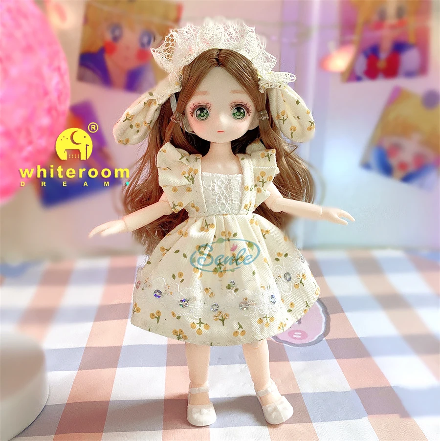 23cm BJD Doll Girl Body Toy 15 Joint Movable  Kawaii Doll With Fashion Clothes Soft Hair Dress Up Girls Toys Birthday Gift Doll 3