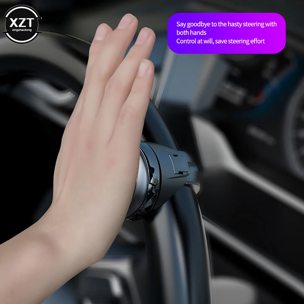 Turning Steering Wheel Spinner Knob 360 Degree Rotation Metal Bearing Power Handle Ball Shaped Booster Universal Fit