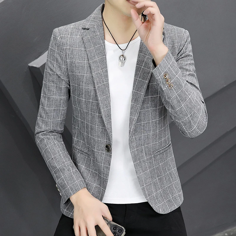 Spring and autumn small suits thin casual suits men's clothes handsome young men's single blazers 6116