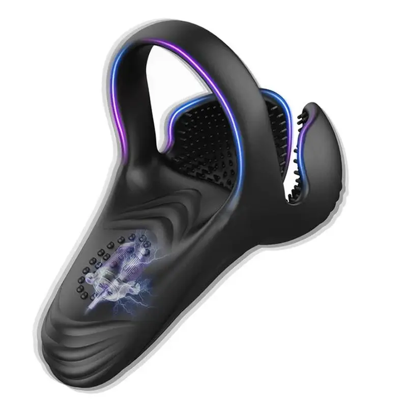 Remote Control APP Vibrating and Heating Penis Ring Testicle Perineum Massager for Extended Duration Male Sex Toy Penis Ring