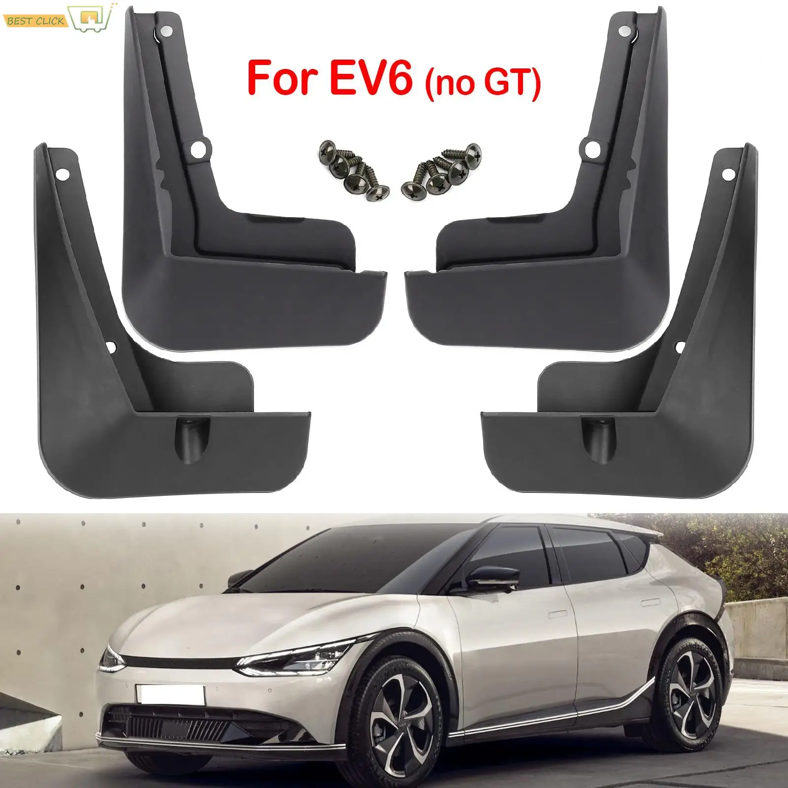 

4Pcs/Set Mud Flaps Splash Guard Mudguard For Kia EV6 CV EV 021 2022 2023 Front Rear Molded Fender Cover Car Styling Accessories