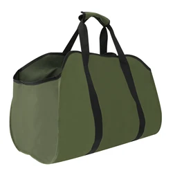 Large Capacity Oxford Cloth Firewood Carrier Bag - Durable, Scratch - Resistant Tote for Outdoor Use (Green 1PC)