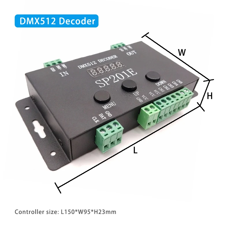 DECODER-DMX Controlador Conversor, LED Endereçável, 1024 Pixels,