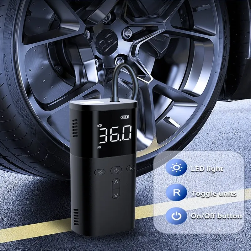 1 Set Car Mounted Wireless Inflation Pump Compact and Portable Inflation  Intelligent Digital Display