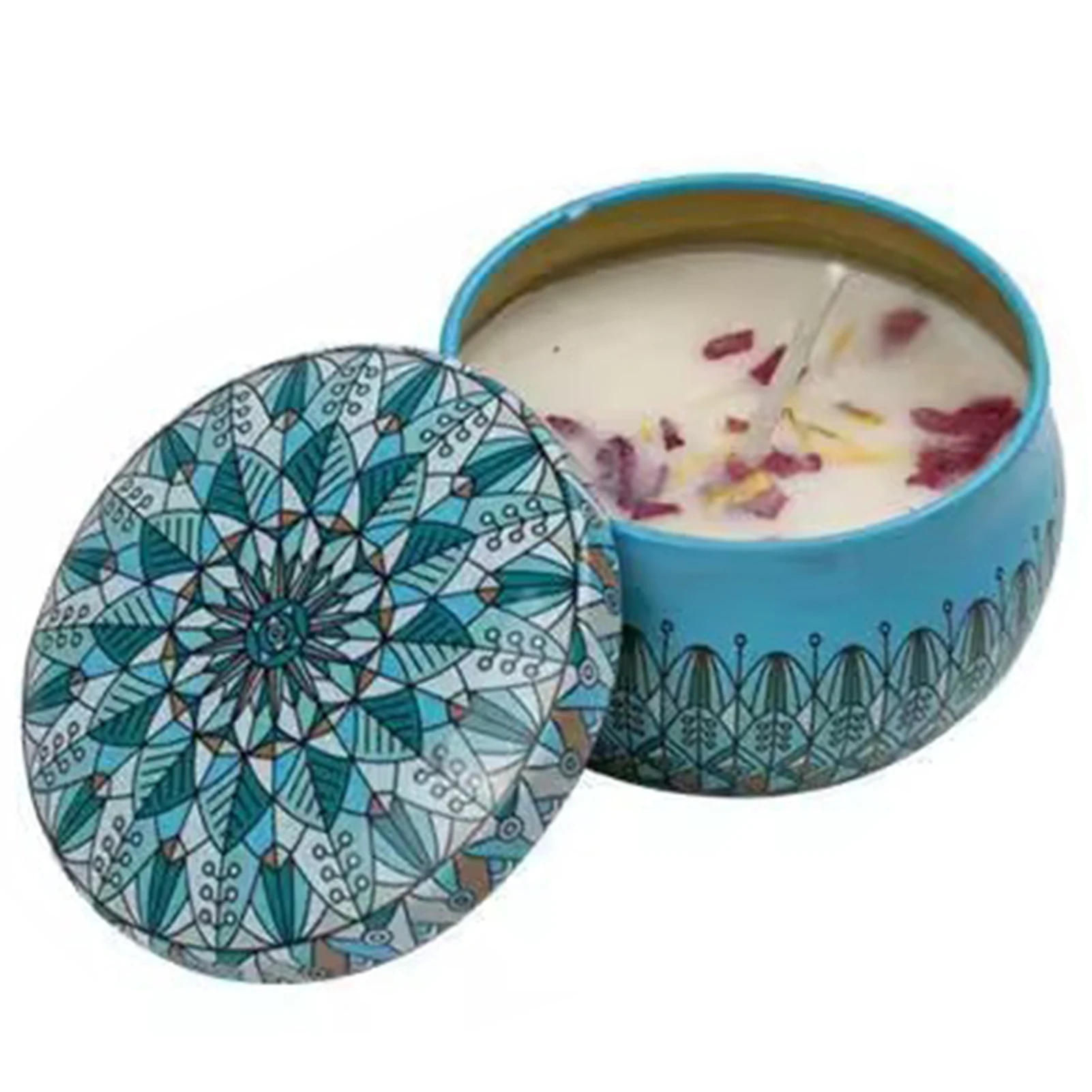 Blooming Essence Scented Soy Candle in Elegant Iron Tin - Aromatherapy Candle for Birthdays, Home, or Wedding Decoration