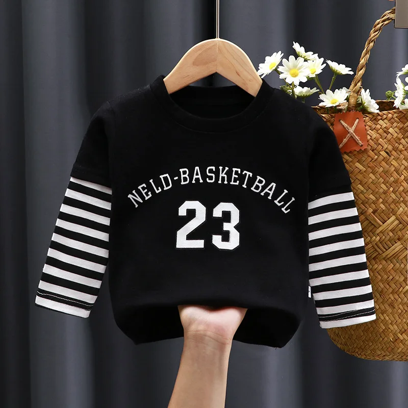 Spring and Autumn Children's T-Shirt Boys Girls Long-Sleeved Tops 0-5 Years Old Cartoon Bottoming Shirt Baby Children's Clothing 3