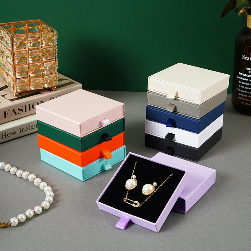 5pcs Cardboard Sliding Jewelry Box Travel Jewellry