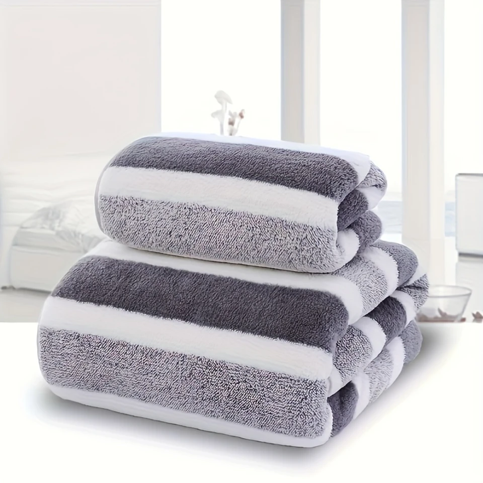Luxury Striped Quick Dry Towel Set