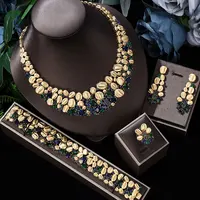 2022 Hot Sale New Bride Jewelry Set New Fashion Dubai Complete Jewelry Set Suitable for Women's Wedding Party Accessories Design 2