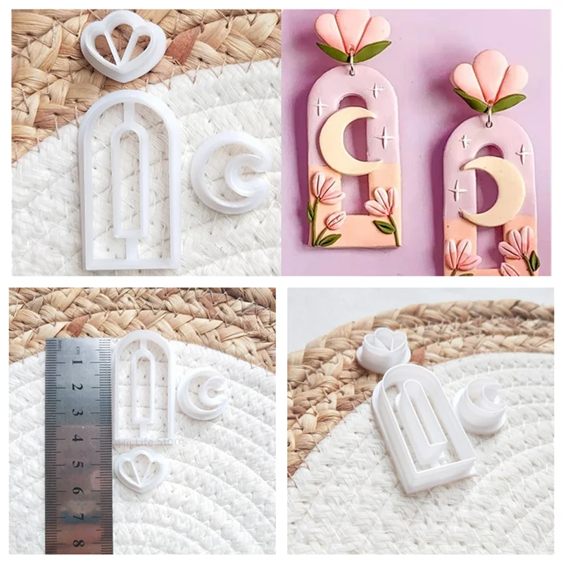 Soft Pottery Polymer Clay Cutter INS French Earring Shape Cutting Mold DIY Handmade Earring Jewelry Pendant Making Tool Polymer Clay Cutter