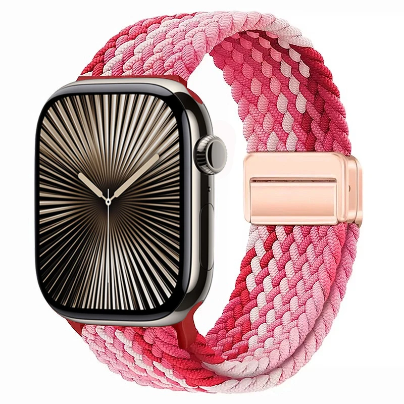 Nylon Braided Magnetic Loop Strap with Metal Accents