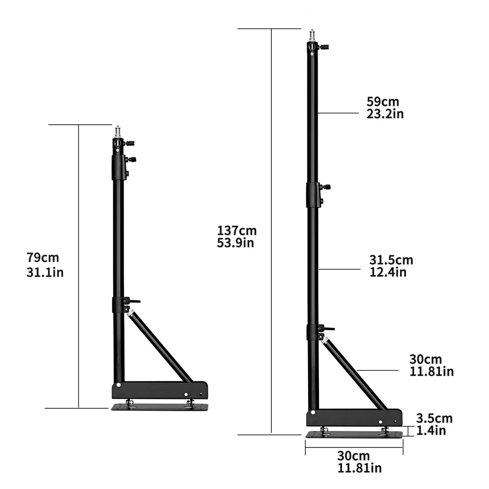 Wall Mount Boom Arm for Photography Studio Video Strobe Lights Max Length 53.9 inches /137 cm  Horizontal and Vertical Rotatable — view 3