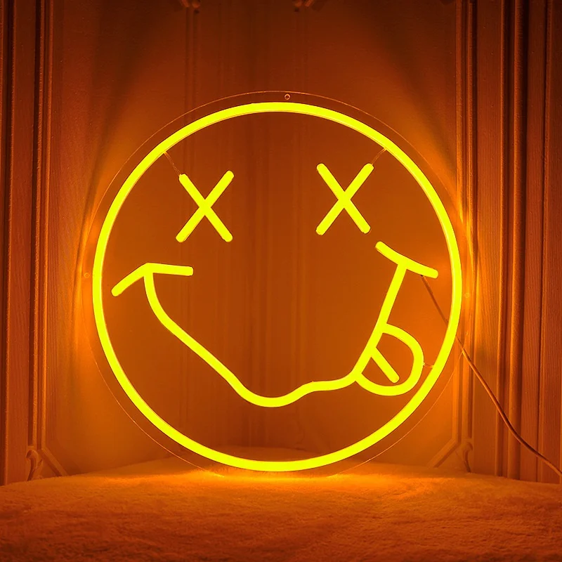 

Cute Smiley Face Neon Lamp Light Decorative Neon Sign Lighting For Bedroom Birthday Wedding Party Gifts Girls Kids Room Décor