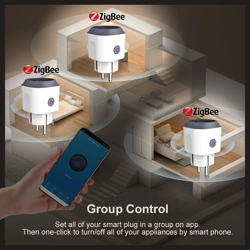 Tuya Zigbee Smart Plug US with Voice Control Timer Power Monitoring Home
