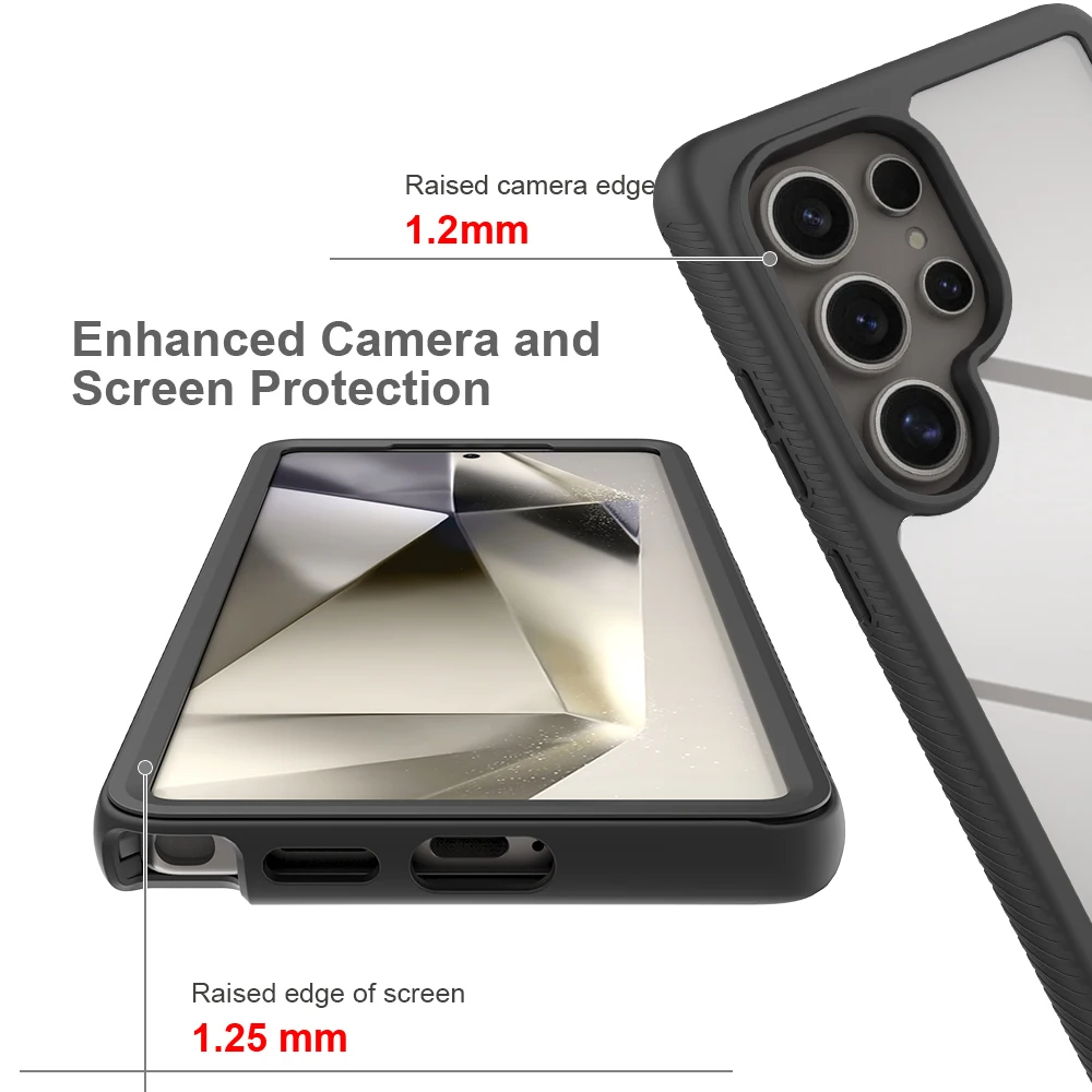 Transparent Shockproof Armor Phone Case with PET Screen Protector