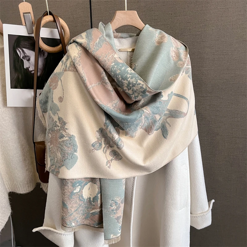 Ruicestai 2023 Thick Shawl New Wraps Luxury Print Cashmere Scarf Women Female Winter Warm Bufanda Pashmina