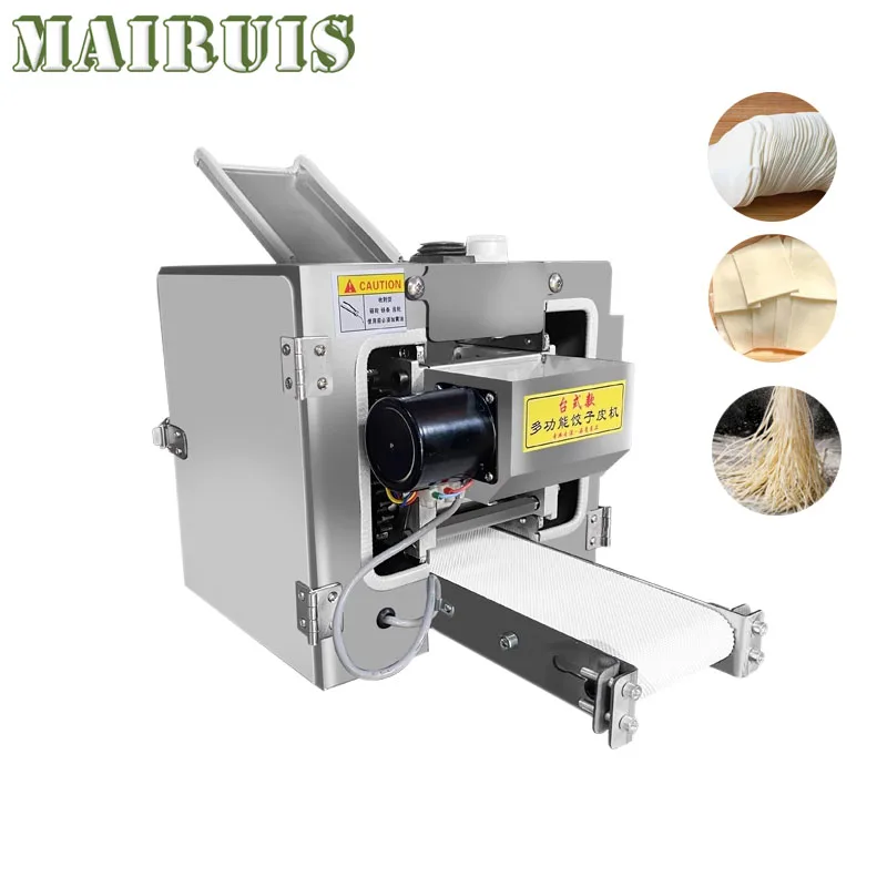 

New Stainless Steel Automatic Dough Sheeter Machine Electric Dumpling Skin Noodle Cutter Maker Machine