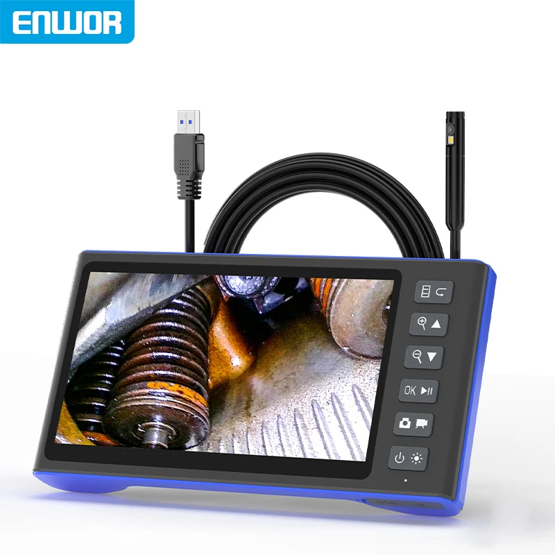 7-inch IPS Screen Endoscope 3.9/5.5/8mm Camera 1080P Split Design 1-15m Rigid Cable Triple Autofocus Borescope Camera for Engine 1