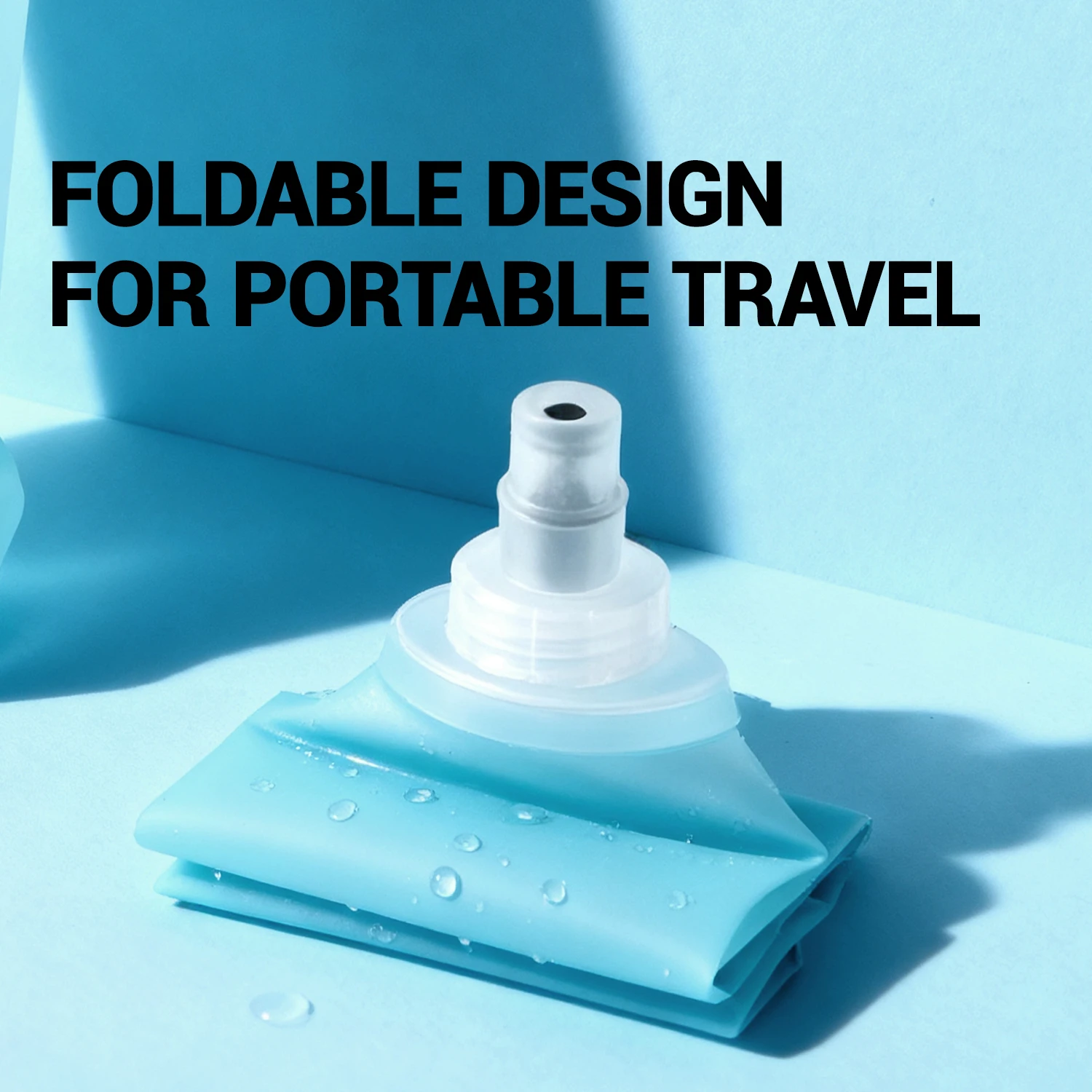 Kapvoe Folding Water Bottle TPU BPA-Free Collapsible Soft Flask Outdoor Sport Hiking Camping Running Portable Soft Water Bottle