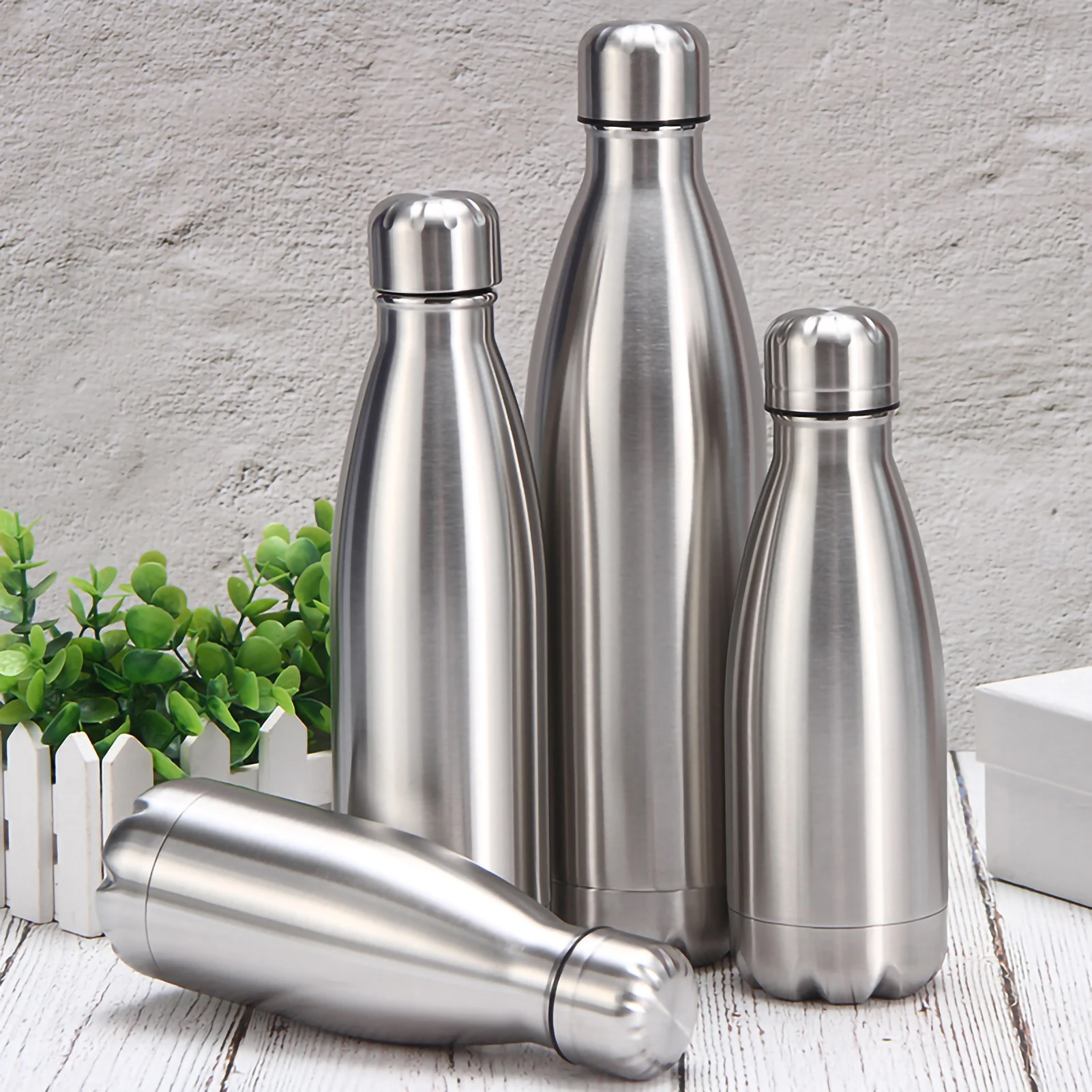 500 750 1000 Ml Vacuum Water Bottles 304 Stainless Steel Portable Sports Water Bottle Drink Bottle for Sport Hiking Travel Cups