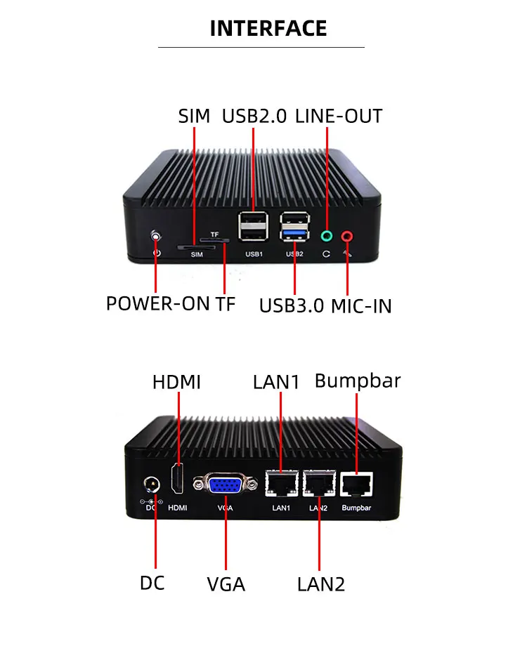 12 Volt Mini PC Industrial Mainframe Computer Host PC Mini Case With Serial Port