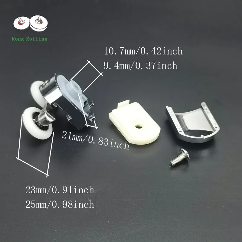 Shower Door Rollers Sliding Door Roller Shower Room Pulley Shower Room Rollers Sliding Door Pulley Shower Room Accessories 4pcs diameter 23mm,25mm Pop Up Pulley Wheels Brass Zinc Alloy Bearing Hardware