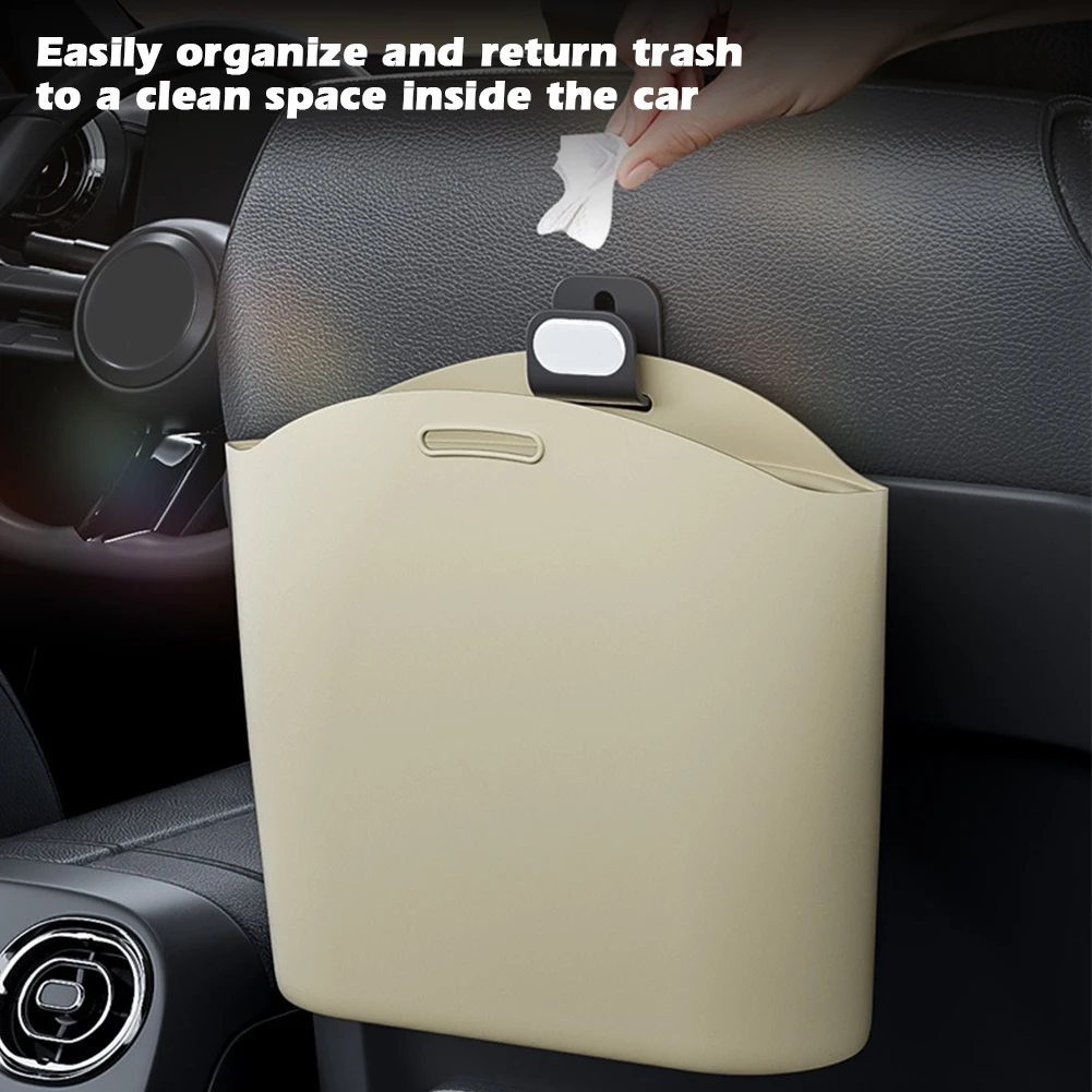 Car Trash Can Silicone Car Trash Can Hanging Waste Bin for Vehicle Storage and Garbage Collection Space Saving Organizers Foldable Waste Bin