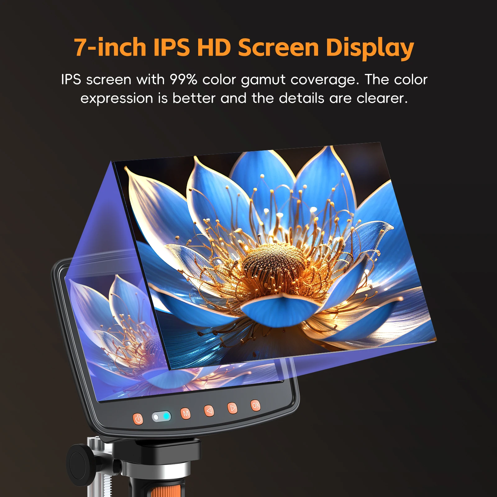 MS1 HDMI Digital Microscope with 7inch IPS Screen 1500X Magnification with 10LED