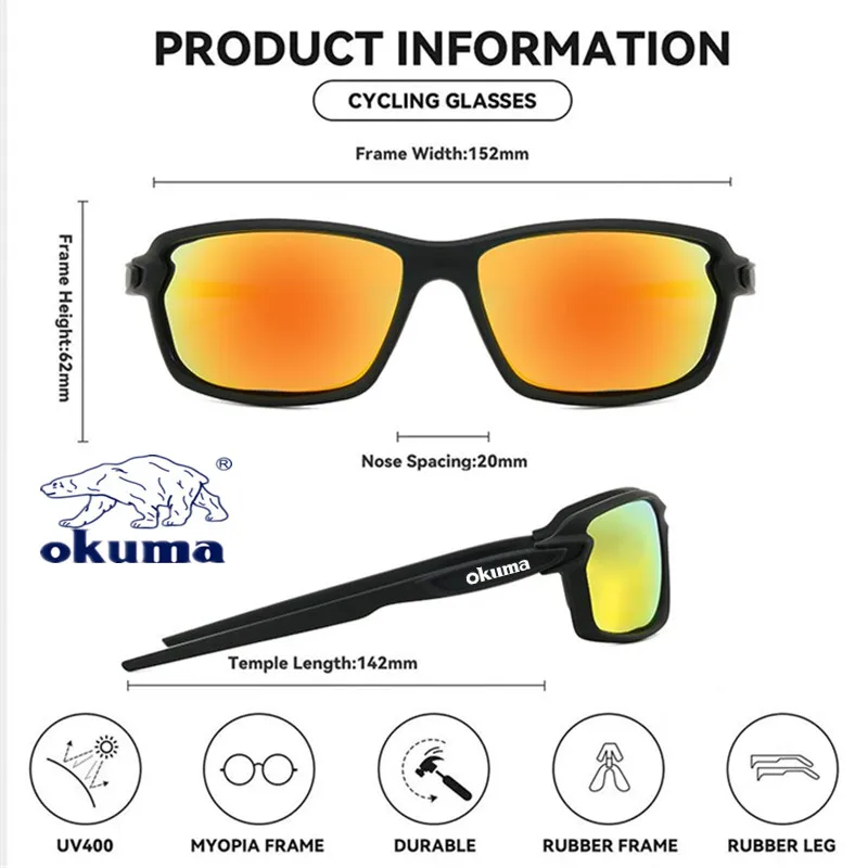 Okuma Polarized Sunglasses UV400 Men's and Women's Protective Outdoor Hunting Fishing Driving Cycling Travel Climbing Sunglasses polarized sunglasses fishing sunglasses