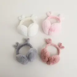 Cat Ear Women Earmuff Warm Plush Thick Kids Ear Cover Solid Color Soft Cute Earflap Windproof