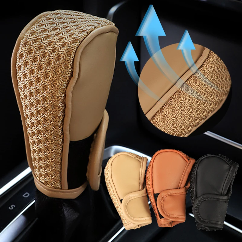 

Car Gear Shift Cover Gear Shift Non Slip Grip Handle Case Handbrakes Protective Covers Breathable Grip Auto-Shift Gear Cover