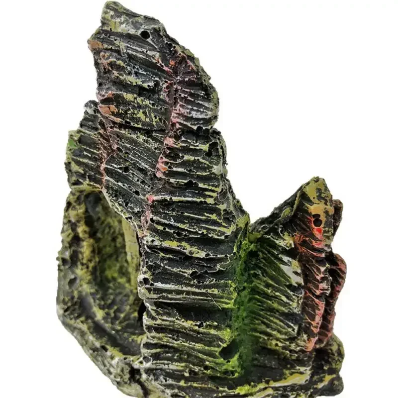 Artificial Moss Hiding Cave Mountain View Underwater Fish Tank Ornament Landscaping Craft Living Room Resin Aquarium Rockery fish tank ornaments,fish tank decorations,aquarium ornaments,mini landscape ornaments