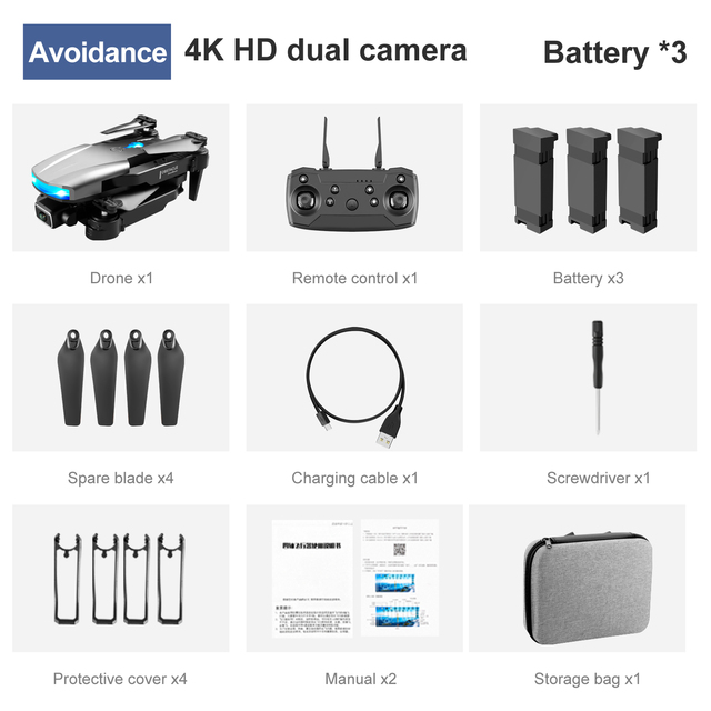 S85 Drone WIFI 4k HD Camera Optical Flow Location Infrared Obstacle Avoidance Rc Helicopter Quadcopter Drone FPV Toy Gift
