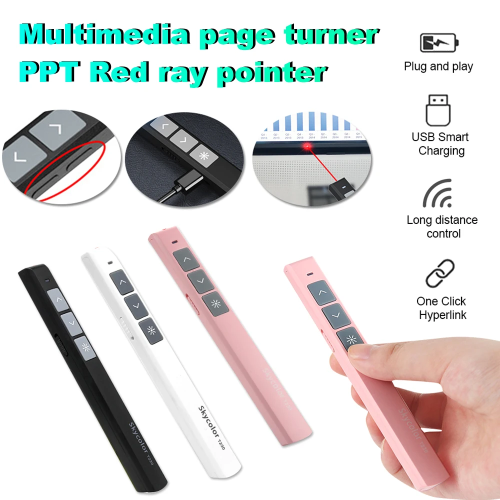 

2.4GHz Wireless Powerpoint Pen Presentation Clicker 2.4g USB Remote Control Flip Presenter Pointer N35 RF PPT Slide Advancer Pen