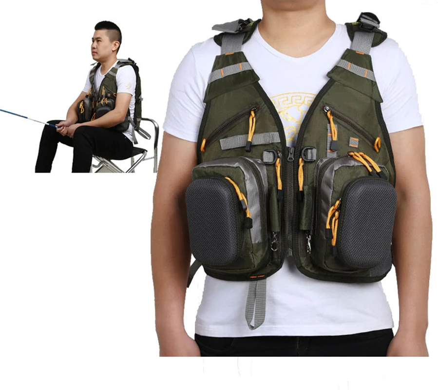 Outdoor Sport Fishing Vest Men Vest Respiratory Utility Fish Vest No